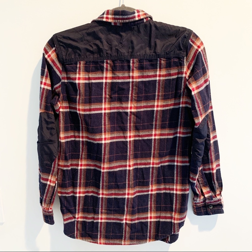 Gap kids boys XXL plaid flannel with elbow patches - Picture 5 of 7